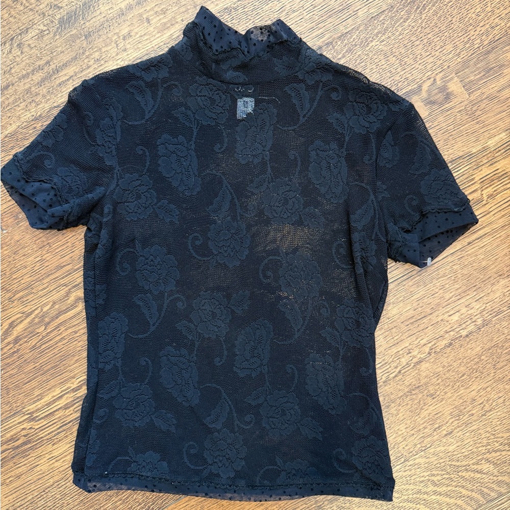 Dolce & Gabbana Black Lace Stretch Top | IT 42 / US 6 | Evening Designer Blouse